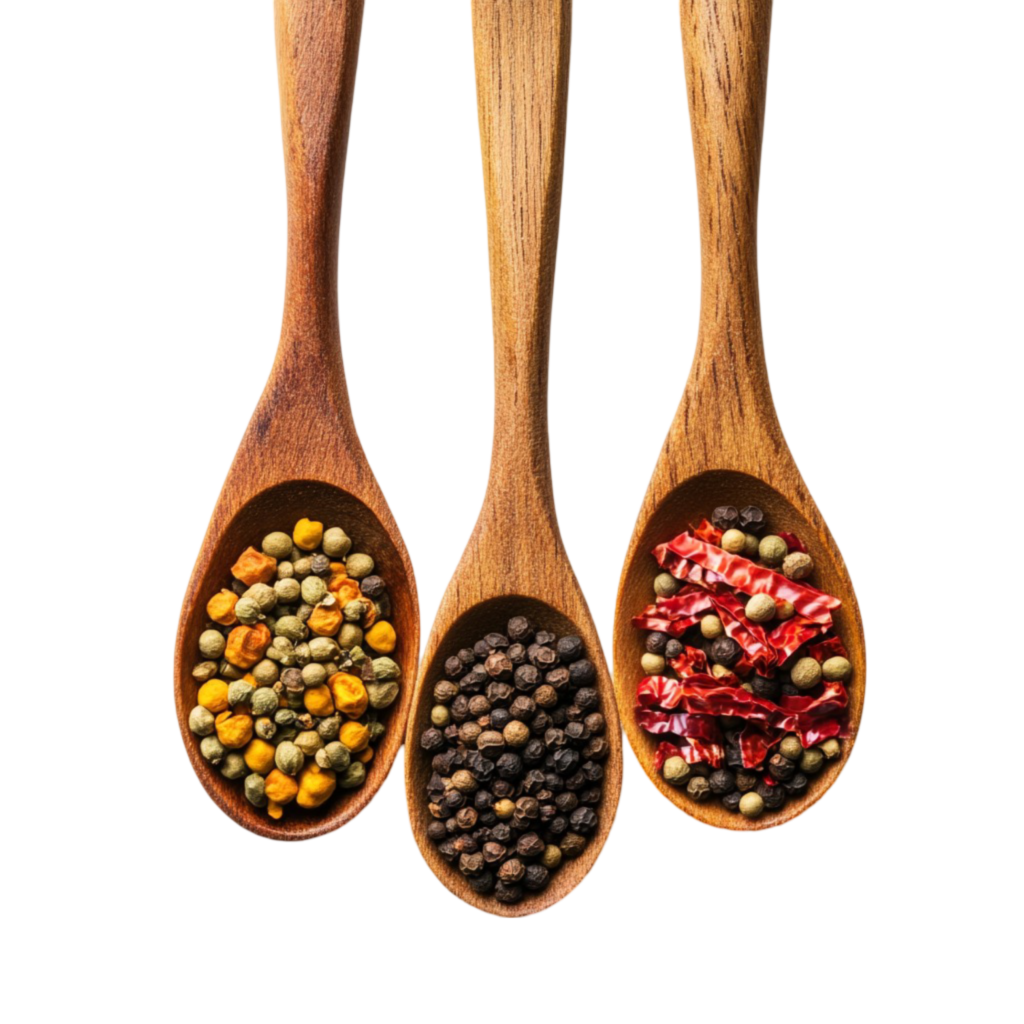 vecteezy wooden spoons with colorful spices transparent background 57912049