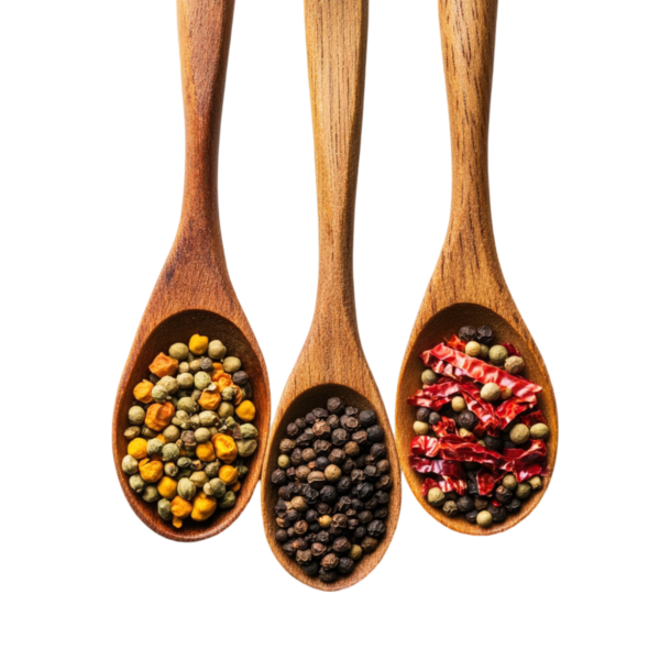 vecteezy wooden spoons with colorful spices transparent background 57912049